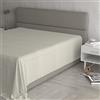 Italian Bed Linen Lenzuolo Sopra MAX COLOR Matrimoniale Maxi 270x300 cm, 100% Cotone Made in Italy - Lenzuola Letto Matrimoniale Maxi in Tinta Unita - PANNA