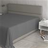 Italian Bed Linen MAX COLOR Lenzuolo sopra, 100% Cotone, Tinta unita, Grigio Scuro, Matrimoniale Maxi 270x300cm