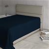 Italian Bed Linen Lenzuolo Sopra MAX COLOR Singolo 150x300 cm, 100% Cotone Made in Italy - Lenzuola Letto Singolo in Tinta Unita - BLU SCURO