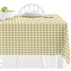 Comart - Tovaglia Square Antimacchia - Copritavolo a Quadretti Vichy 100% Poliestere - Effetto Tessuto - Resistente ai Liquidi - Lavabile in Lavatrice - Rotonda Diametro 150 cm - 6 Posti - Beige