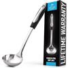 Zulay Kitchen Mestolo da zuppa di alta qualità, 30,5 cm, in acciaio inox, con manico in silicone antiscivolo