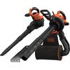 Black & Decker BLACK+DECKER Soffiatore/Aspiratore/Trituratore a filo con ZAINO e RASCHIETTO per i detriti più ostinati 3000 W BEBLV301-QS
