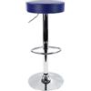 KKTONER Sgabello da bar rotondo in pelle sintetica con poggiapiedi girevole regolabile in altezza colore Blu
