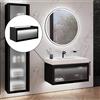 neoro n80 albus mobile La: 100 cm con 1 scomparto estraibile, con frontale in vetro profilato su telaio in alluminio, BN0433PG, n80 [Mobili da Bagno > Mobili Lavabo]