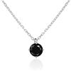 namana Collana raffinata con ciondolo nero per donna e ragazze, collana donna argento con pietra rotonda nera, semplice collana fine nero in argento sterling 925
