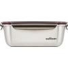 CANDL Cuitisan (Flora) contenitore ermetico per alimenti in acciaio inossidabile con coperchio con chiusura a clip, adatto a forno e microonde, EC7-SS10, rettangolare (25,9cm x 19,5cm x 9,6cm /2800ml)