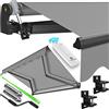 KESSER® Tenda da sole a braccio articolato elettrica con telecomando, 300 x 250 cm, tenda da sole con morsetto, tenda da sole con supporto da parete, colore grigio