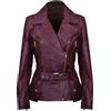 Infinity Donna Marrone Lungo Femminile Morbido Vera Pelle Biker Giacca Trench