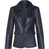 Infinity Donna Nero Vera Pelle Giacca Blazer Casual Retro un Pulsante Giacca Classica