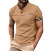 Generic Maglia Uomo Manica Corta Casual Magliette Uomo Manica Corta Regular Fit T Shirt Uomo 2024 Estate a Maniche Corte Polo Bianca Uomo Manica Corta (Z1-Khaki, XXL)