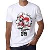 One in the City Uomo Maglietta Stile Autentico dal 1979 - Authentic Style Since 1979 - 45 Anni Idea Regalo 45° Compleanno T-Shirt Anniversario Stampa Grafica Vintage Anno 1979 novità Bianco XXL