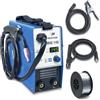 VECTOR WELDING Saldatrice a filo animato senza gas - Saldatrice a filo con 145 amp e funzione di saldatura ad elettrodo con 140 amp | Automobile. Trainafilo - inverter - set con rotolo di filo da 1 kg Vector Welding