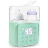 MeYuxg Scaldabiberon Baby 9 in 1 Fast - Sbrinamento, sterilizzatore, anti-mal di pancia, con luce notturna e pulsanti touch per 2 biberon, colore: verde