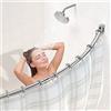 Strength Enemy Asta Per Tenda Da Doccia Curva Telescopico, Bastone Tenda Doccia In Acciaio Inox 304, Asta Da Doccia Con 18 Anelli, 110-180 cm, Bastone Tenda Doccia, Necessità Di Forare, Per Bagno - Argento