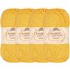 BambooMN JubileeYarn - Gomitolo di filato sportivo in cotone di bambù, 4 matasse, 50 g/matassa, colore: giallo margherita