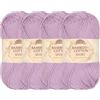 BambooMN JubileeYarn - Gomitolo di filato sportivo in cotone di bambù, 4 matasse, 50 g/matassa, colore: lilla