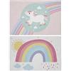 KAÏDENSÏ Tovagliette Merenda Scuola Bambine - 2x Tovaglietta Unicorno e Arcobaleno Bambina 30x45 cm - Tovaglietta in Tessuto da Scrivania per Bimba