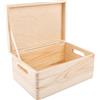 Creative Deco Grande Scatola in Legno | 30 x 20 x 14 cm | Coperchio e Maniglie | Cassetta Conteniore per Documenti Attrezzi Portaoggetti Portagiochi Non Verniciato Da Decorare | Ruvido e non Levigato