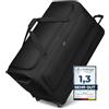 REDOLZ Articolo originale Duffle Essentials Exp., Nero , XXL Jumbo (90 cm) erweiterbar, Borsa da viaggio exp. Con ruote