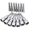 qipuneky 14 Pcs Bussole per avvitatore, 6-19 mm Hexagon Nut Driver Drill Bit, Attacco Esagonale da 1/4 per Trapani, Dadi e Adattatori per Bussole a Percussione