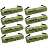 Electron 8x Batteria ricaricabile Ni-Mh ministilo mini stilo AAA 1,2V 600mAh con linguette lamelle terminali a saldare per pacco pacchi batteria
