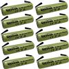 Electron 10x Batteria ricaricabile Ni-Mh ministilo mini stilo AAA 1,2V 600mAh con linguette lamelle terminali a saldare per pacco pacchi batteria