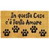 Comart - Zerbino Cute in Cocco - 40x70 cm - Tappeto con Scritte Divertenti su Cani e Gatti - per Ingresso Esterno e Interno - Simpatico Regalo per Entrata di Casa - Antiscivolo - Tanto Amore