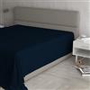 Italian Bed Linen Lenzuolo Sopra MAX COLOR Matrimoniale Maxi 270x300 cm, 100% Cotone Made in Italy - Lenzuola Letto Matrimoniale Maxi in Tinta Unita - BLU SCURO