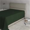 Italian Bed Linen MAX COLOR Lenzuolo sopra, 100% Cotone, Tinta unita, Verde Oliva, Singolo 150x300cm