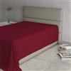 Italian Bed Linen Lenzuolo Sopra MAX COLOR Singolo 150x300 cm, 100% Cotone Made in Italy - Lenzuola Letto Singolo in Tinta Unita - BORDEAUX