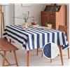 IlGruppone Tovaglia Antimacchia Idrorepellente Fantasia Rigata In Tutte Le Misure Antiscivolo Proteggi Tavolo Copritavolo A Righe Quadrata Rettangolare Cucina Salotto Interno Esterno - Riga Blu - 140x140Cm