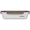 CANDL Cuitisan (Flora) contenitore ermetico per alimenti in acciaio inossidabile con coperchio con chiusura a clip, adatto a forno e microonde, EC7-SS07, rettangolare (22,0cm x 15,7cm x 6,5cm/1100ml)