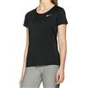 Nike 831530-010, T-Shirt a Manica Corta Donna, Nero/Reflective Argento, M