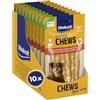 Vitakraft Delicious Chews, osso da masticare cane, bastoncini da masticare con pelle di manzo avvolta in carne di pollo, per occupazione, senza zuccheri aggiunti (10x 70g)
