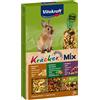 Vitakraft Kräcker Mix, bastoncini da sgranocchiare per conigli nani, con popcorn e miele, con verdura e barbabietola rossa, con uva e noci, senza l'aggiunta di zuccheri e cereali (1x 160g)