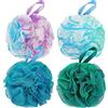 BSTHP Spugna Doccia, 4 Pezzi Mesh Loofah Sponges, Palla Doccia per Esfoliazione Corporale O Massaggio