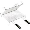 Cook'in garden, GR016 - Griglia a Piedi Doppia/1 maniglia/60 x 40 cm, Resistente alle Fiamme e alle Alte Temperature, Manico in Materiale softouch Facile da impugnare, Universale