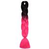 SEGO Treccine Africane Afro Extension Capelli Sintetici Intrecciati per Treccia Finta Braids Hair Trecce Lunghe 60cm 1 Ciocca Crochet 100g - Nero/Fucsia