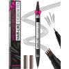 iMethod Penna per sopracciglia Microblading, matita magica 2 in 1 per sopracciglia a doppia punta, per donne, con 4 punte a forchetta e punta a pennello precisa, crea sopracciglia naturali simili a