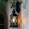 TRIROCKS Lanterna da Esterno Vintage a Batteria da Appendere, Lampada da Parete Cordless con Luce Edison per Giardino, Patio, Interno (Nera)