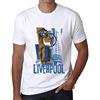 One in the City Uomo Maglietta Stile di Vita A Liverpool - Liverpool Lifestyle - T-Shirt Stampa Grafica Divertente Vintage Idea Regalo Originale alla Moda Bianco L