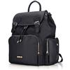 Hafmall Zaino Fasciatoio, Impermeabile Elegante Borsa Pannolini per Bambino con Tasche Bottiglia Isolati per Viaggio (Nero)