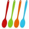 LAMXD 4 cucchiai in silicone da 28 cm, resistenti al calore, utensili da cucina, utensili da cucina in silicone, per mescolare la cucina (27,7 cm di lunghezza)