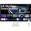 LG 27SR50F Smart Monitor 27 Full HD LED IPS, 1920x1080, Audio Stereo 10W, 2x HDMI, 1x USB, WiFi, Miracast, AirPlay, Bianco