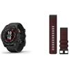 Garmin fēnix 7 PRO SOLAR, Multisport GPS Smartwatch, Advanced Health and Training Features QuickFit 26 Watch Bands- Heathered Red Nylon