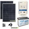 Energiasolare100 Kit fotovoltaico pannello 200W 12V batteria AGM 100Ah regolatore MPPT 20A