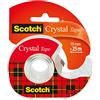 Scotch Nastro Trasparente Crystal su Dispenser, 1 Rotolo, 19 mm x 25 m | Nastro Adesivo Multiuso, Aderenza Forte e Permanente; Finitura Trasparente Lucida per Imballare, Sigillare e Riparare