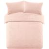 Brentfords Set di biancheria da letto matrimoniale, in pile orsetto, con copripiumino invernale, super morbido e caldo, con federe, colore: rosa