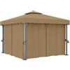 vidaXL Gazebo con Tende 3x3 cm Grigio Talpa in Alluminio