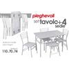 _ TAVOLO 4 SEDIE PIEGHEVOLI METALLO LEGNO CUCINA VERANDA GIARDINO TERRAZZA PIC NIC